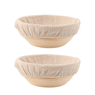 DOYOLLA Proofing Baskets, 8.5 Inch Round Rattan Set, Beige