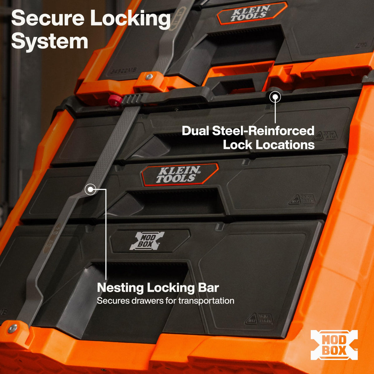 KLEIN TOOLS Three Drawer Rolling Toolbox / Orange / 1 Tool Boxes