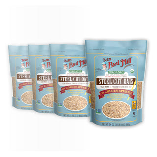 Organic Steel Cut Oats by Bob's Red Mill – 24 Ounce (Pack of 4), Natural, Pack of 4, Model 6053S244