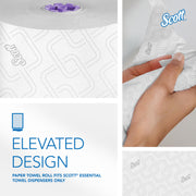 Hard Roll Paper Towels by Scott Professional – 6 Rolls × 950'/Roll - Elevated Design, Paper, White, Pack of 6, Model 02001