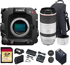 Canon EOS C400 Cinema Camera with RF 100-500mm Lens f/4.5-7.1L Bundle | For Professional Video & Streaming | Compact | Internal Cinema RAW Light | RF Mount | Includes 128GB Memory Card (6388C002)