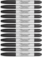 Sharpie Twin-Tip Permanent Markers, Ultra Fine and Fine Point, 12-Count (Black)