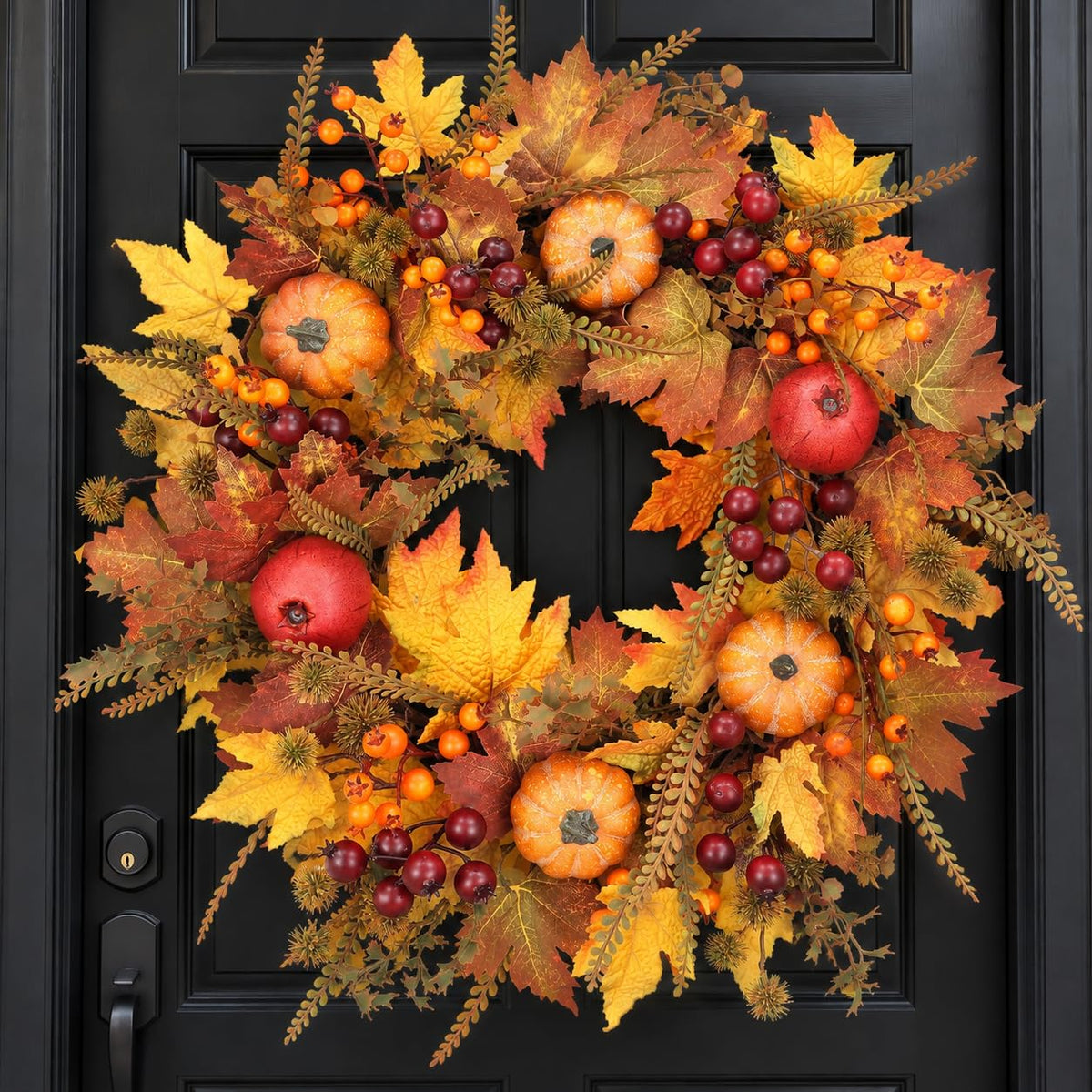 YNZGYQW Fall Wreath, 24 Inch Diameter, Orange