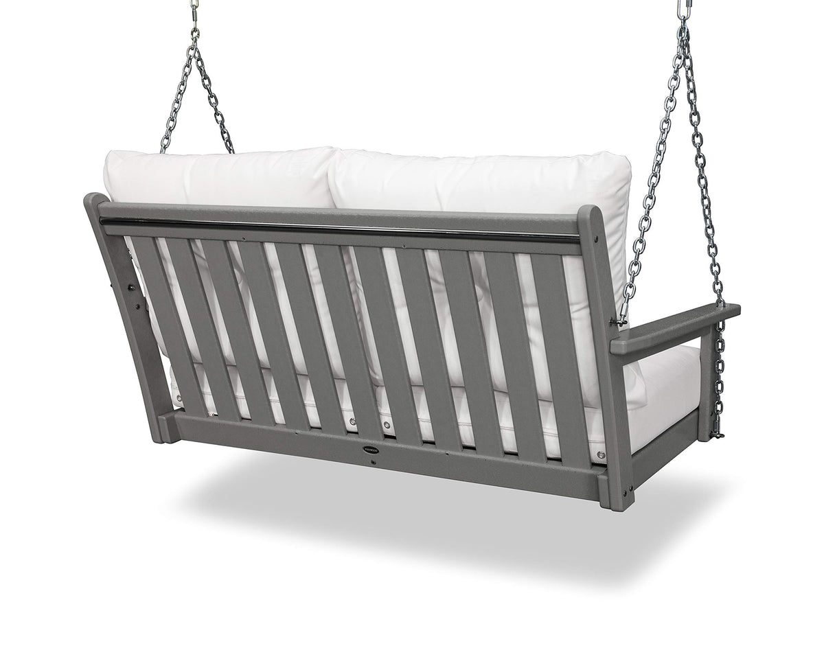 ® Vineyard Swing by Polywood – High Density Polyethylene, Black / Granite, Model GNS46BL-5402