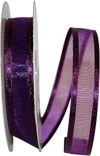 Reliant Ribbon 2558-910-03J Sheer Satin Edge Ribbon, 5/8 Inch X 25 Yards, Plum