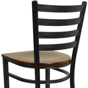 Flash Furniture Mahogany Wood Seat/Black Metal Frame / Set of 1 / Traditional Barstools