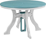 American Furniture Classics Model 44R-D-ARW Dining Height Round Table in Aruba Blue with a White Base, Made in The USA