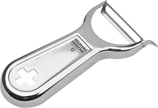 Kuhn Rikon "Swiss Metallic" Piranha Cross Peeler, Silver