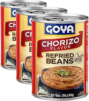 Goya Refried Pinto Beans With Chorizo, 16 Oz Can (Pack of 3)
