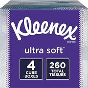 Kleenex Ultra Facial Tissue, Upright Boxes, 65 Count per box, Pack of 4