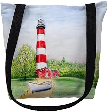 Betsy Drake TY101M 16 x 16 in. Chincoteague Lighthouse Virginia Tote Bag - Medium
