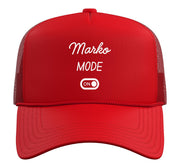 Marko Mode On Name Trucker Hat with Adjustable Mesh Back by Marko Mode On Name Funny Birthday – Polyester, Red