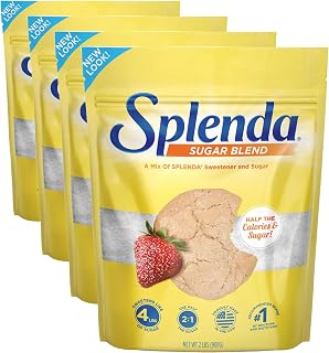 SPLENDA Low Calorie Sweetener for Baking Resealable Bag, Sugar Blend, 32 Ounce (Pack of 4)
