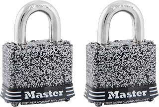 Master Lock Padlock, Rust-Oleum® Certified Laminated Steel Lock, 1-9/16 in. Wide, 380T (Pack of 2-Keyed Alike)