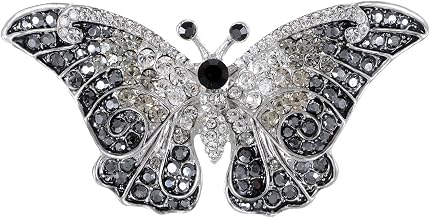Alilang Empress Monarch Winged Butterfly Crystal Rhinestone Brooch Pin