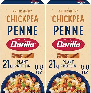 Barilla Chickpea Penne Pasta, 8.8 oz - Vegan, Gluten Free, Non GMO & Kosher - Made with Plant Based Protein (Pack of 2)