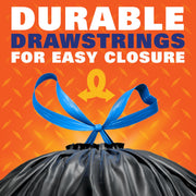 Strong 30 Gallon Trash Bags with Drawstrings by Hefty – 74 Count (Pack of 1), 30.0 gallons, Plastic, Black, Model E85274