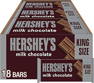 Milk Chocolate King Size Candy Bars, 2.6 oz, 18 Ct | King Size HERSHEY'S Milk Chocolate Bars in a bulk candy Box for Parties, Gifting and Sharing