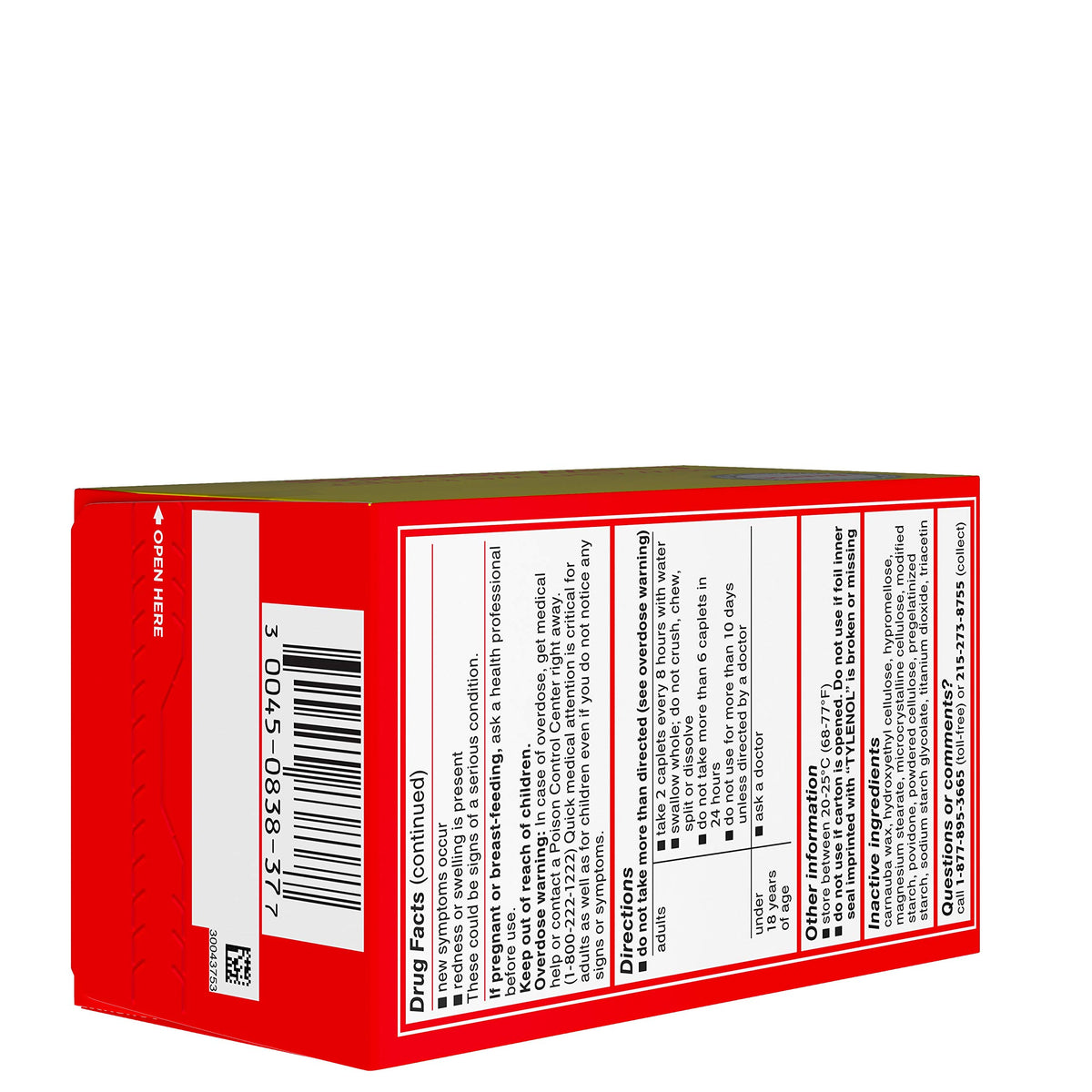 Tylenol 225 Count (Pack of 1) / 3 / 1 Acetaminophen