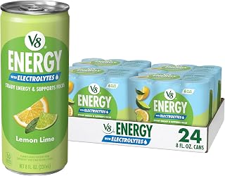 V8 Energy Lemon Lime Beverage, 6 Count 8 Fl Oz (24 Pack)