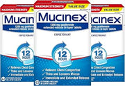Mucinex Maximum Strength Chest Congestion Medicine for Relief, Expectorant, Lasts 12 Hours, Extended-Release Bi-Layer Tablets, 42 Count (Pack of 3)