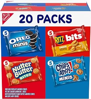 NABISCO Snacks Variety Pack, 4 Flavors, Cookies & Crackers, 20 Snack Packs