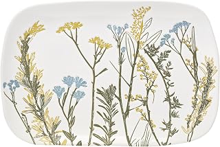 Lenox Wildflowers Stoneware Serving Tray | dishwasher safe | 11 inch length | floral entertaining, food tray, gift for women, serving tray decor