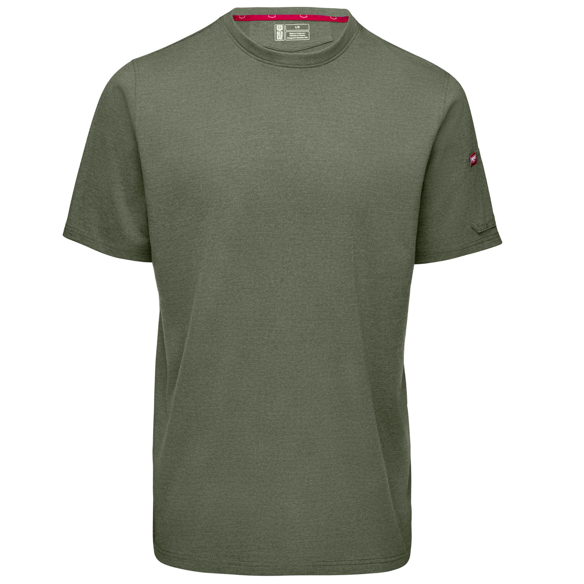 Men's Wicking Short Sleeve T-Shirt by Red Kap – Medium, Cotton, Olive Night Heather, Model SK4TOL SS M
