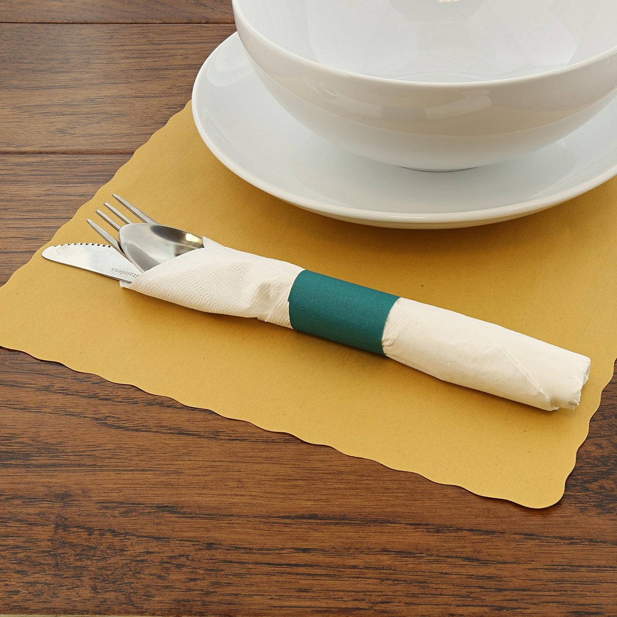 Royal Hunter Green Napkin Bands with Self-Sealing Glue and Bond Paper Construction by AmerCare – Case 20 000, Paper, Green, Pack of 8, Model RNB20MHC-C