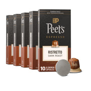 Peet's Coffee Ristretto / 10 Count (Pack of 5) / Ristretto (Intensity 10) Coffee Gifts