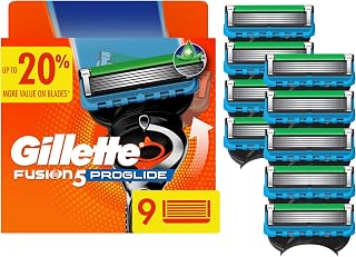 Gillette Fusion5 ProGlide Razor Blades for Men, 5-Blade Razor Refills, 9 Count