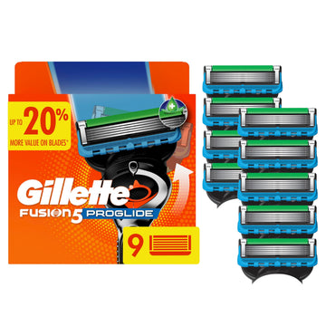 Fusion5 ProGlide Razor Blades for Men by Gillette – 9 Count (Pack of 1), Silver