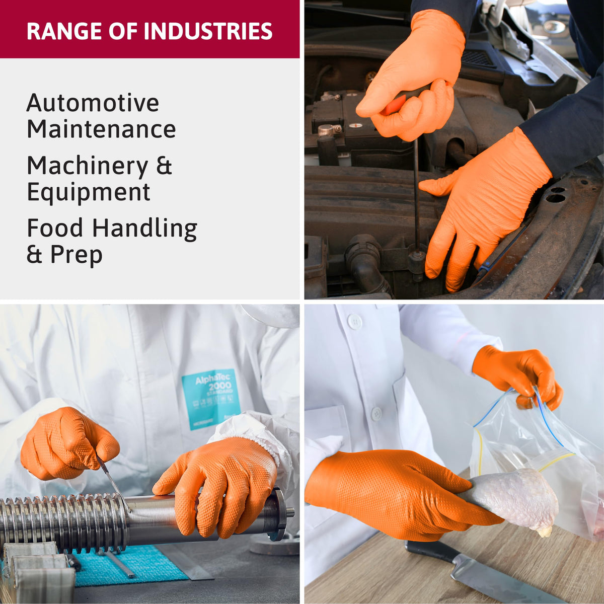 Ansell Size 7 (S) / Case (1000) / Orange Non-Sterile Gloves