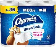 Charmin Ultra Soft Toilet Paper 9 Mega Rolls = 36 Regular Rolls