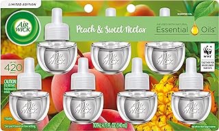 Air Wick Plug in Scented Oil Refill, 7 ct, Peach & Sweet Nectar, Air Freshener, Essential Oils