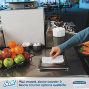 Scott Mega Cartridge 1-Ply Napkins – 6-1/2" x 8-7/16", White, 180 Per Pack, Case Of 6 Packs