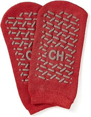Medline Risk Alert Fall Prevention Patient Double Tread Slippers, Red, Child, 48 Pairs per Case