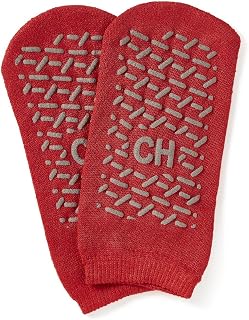 Medline Risk Alert Fall Prevention Patient Double Tread Slippers, Red, Child, 48 Pairs per Case