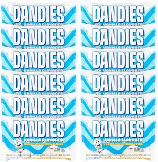 DANDIES Vanilla Flavored Vegan Marshmallows, Non GMO, Gelatin Free, 10 Ounces (Pack Of 12)