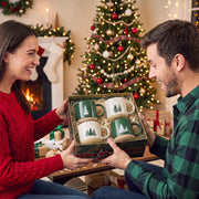Bokon Christmas Tree Coffee Mugs, 16 oz Ceramic Cups, Set of 4