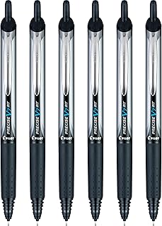 PILOT Precise V7 RT Liquid Ink Rollerball Pens, Black Ink Pens, 6-Pack