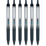 Precise V7 RT Retractable Rollerball Pens by PILOT – 6 Count (Pack of 1), Metal, Black, Model 13616