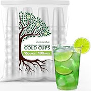 Stock Your Home 16 oz Clear Cold Cups (100 Pack), Disposable Cups for Water, Wine, Beer Samples