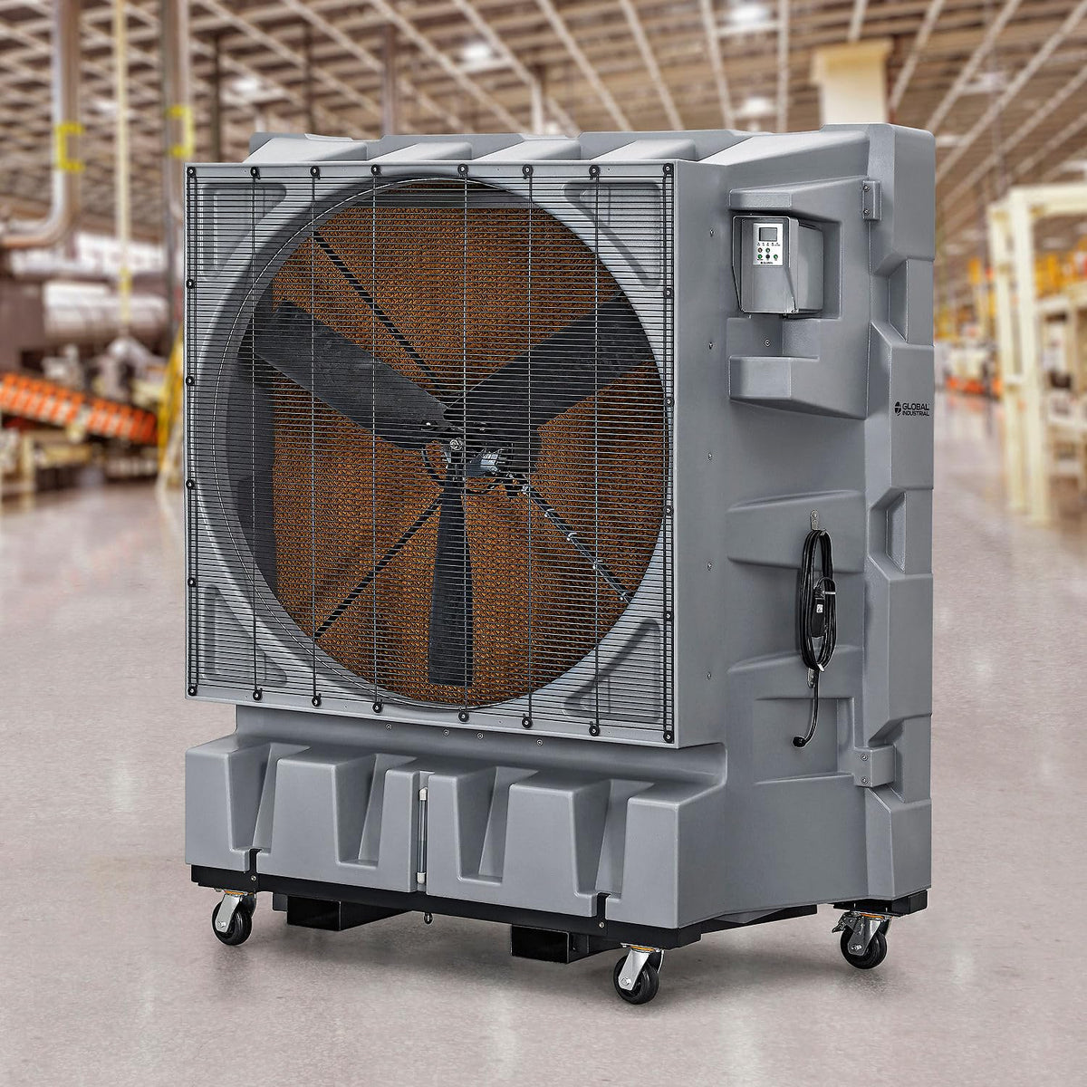 48" Diameter Portable Evaporative Cooler by Global Industrial – Plastic, Gray, Model KT-48
