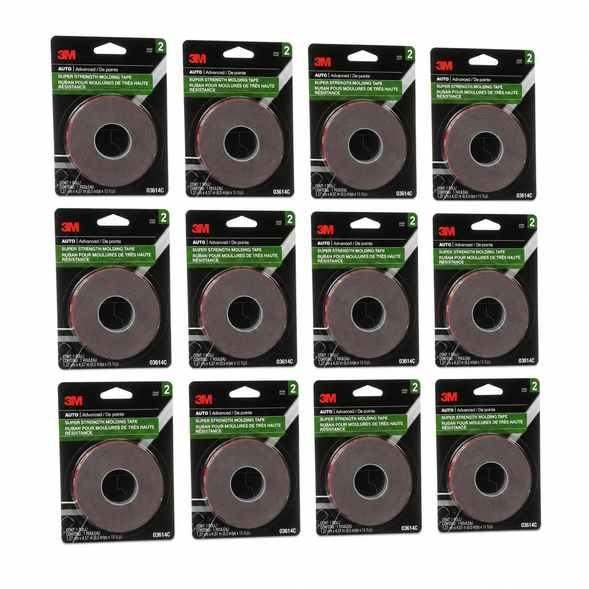 3M 12 Pack / Black / 12 Side