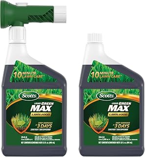 Scotts Liquid Green Max Lawn Food, 32 fl. oz. (2-Pack) | Liquid Lawn Fertilizer and Iron Supplement, for Any Grass Type, 29-0-0 NPK