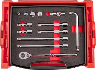 TEKTON 1/2 Inch Drive Accessory Set with Open Top Drawer and Rack (13-Piece) | SKT26400