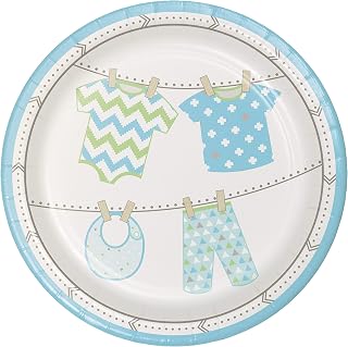 Creative Converting Bundle of Joy Boy Round Paper LUNCHEON PLATE, 7", Multicolor