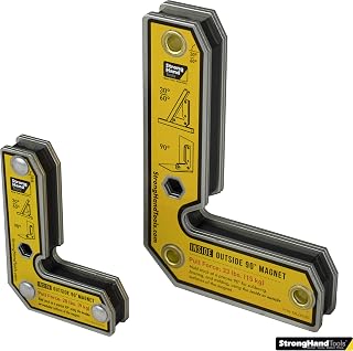 Strong Hand Tools Angle Magnetic Square Kit, Inside/Outside Magnets, Fixed Angle, 90° (30°, 60°), Mag. Pull Force 20/33 lbs, 3″/5" Length, Welding Square, MLDT350