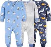 Gerber Baby Boys 3-Pack Fleece Footless Pajamas